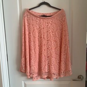 Lace midi length skirt